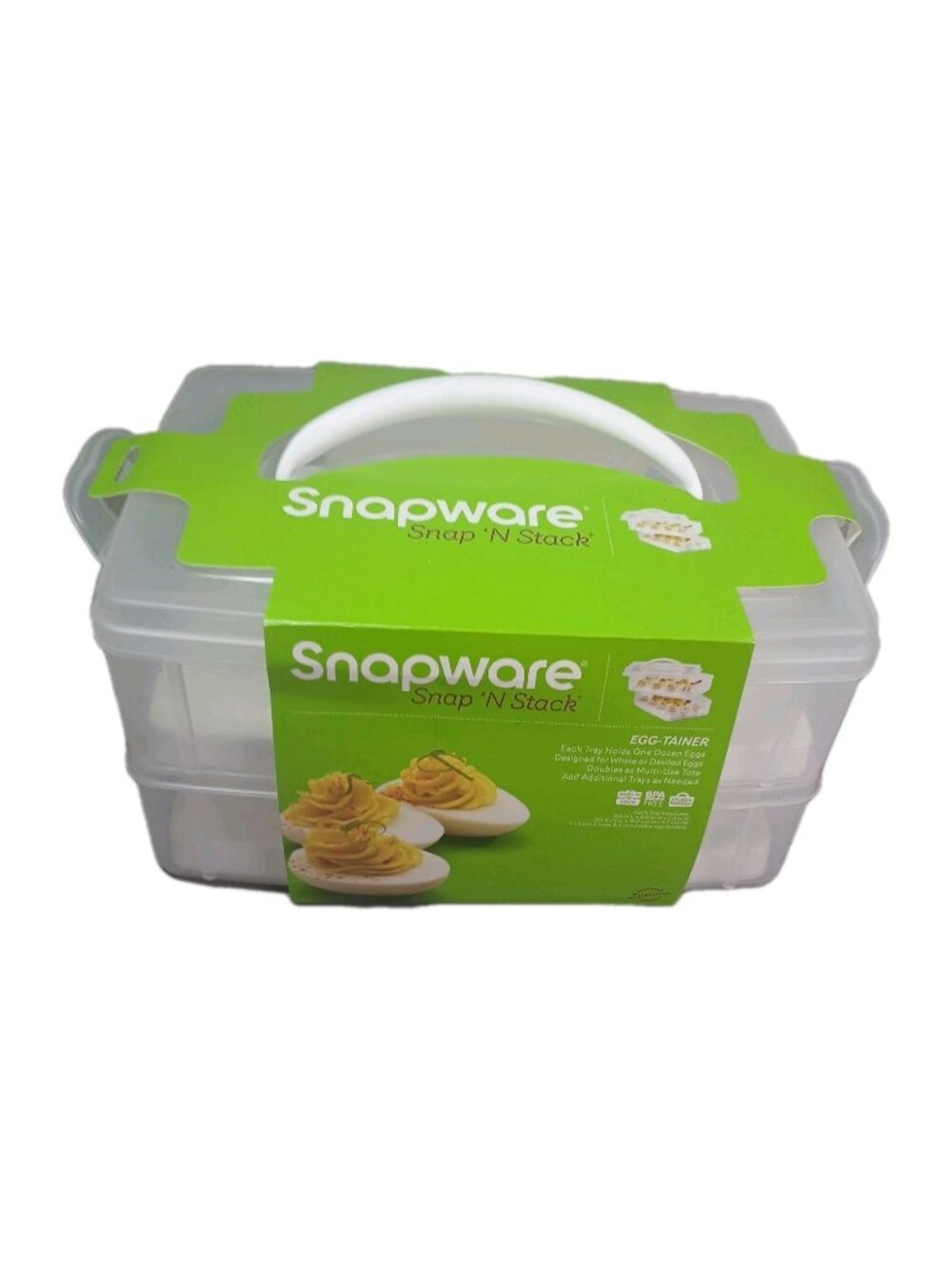 Snapware Snap N Stack Egg Tainer Deviled Egg Carrier Storage 24 Eggs NEW